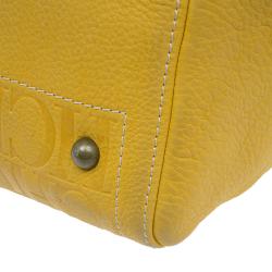 Pre Owned Carolina Herrera Yellow Leather Andy Boston Bag