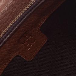 Pre Owned Carolina Herrera Brown Monogram Leather Continental Wallet