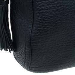 Pre Owned Carolina Herrera Black Pebbled Leather Maria Shoulder Bag