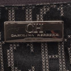 Pre Owned Carolina Herrera Grey Leather Quilted Chain Satchel Bag