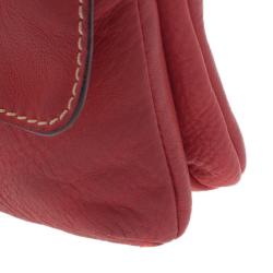 Pre Owned Carolina Herrera Red Leather Double Flap Chain Bag