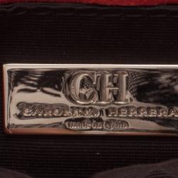 Pre Owned Carolina Herrera Red Leather Double Flap Chain Bag