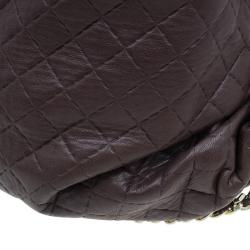 Pre Owned Carolina Herrera Brown Quilted Leather Chain Satchel Bag