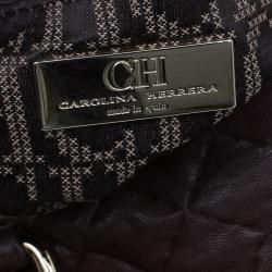 Pre Owned Carolina Herrera Brown Quilted Leather Chain Satchel Bag