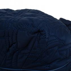 Pre Owned Carolina Herrera Blue Monogram Nylon Pleated Hobo Bag