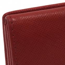 Pre Owned Carolina Herrera Red Leather Compact Wallet