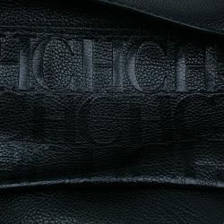 Pre Owned Carolina Herrera Black Leather Minueto Flap Bag