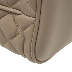 Pre Owned Carolina Herrera Cream Quilted Leather Crossbody Bag