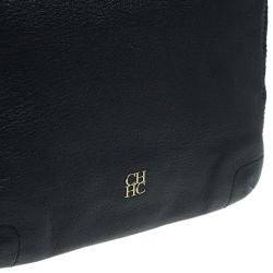 Pre Owned Carolina Herrera Black Leather Bow Hobo