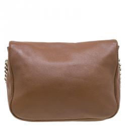 Pre Owned Carolina Herrera Brown Leather New Baltazar Flap Shoulder Bag