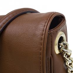 Pre Owned Carolina Herrera Brown Leather New Baltazar Flap Shoulder Bag