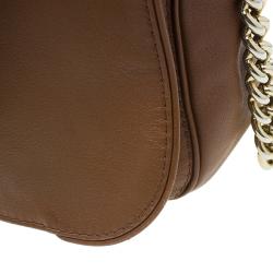 Pre Owned Carolina Herrera Brown Leather New Baltazar Flap Shoulder Bag