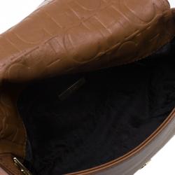 Pre Owned Carolina Herrera Brown Leather New Baltazar Flap Shoulder Bag
