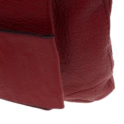 Pre Owned Carolina Herrera Red Leather Audrey Shoulder Bag