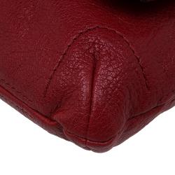 Pre Owned Carolina Herrera Red Leather Audrey Shoulder Bag