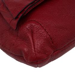 Pre Owned Carolina Herrera Red Leather Audrey Shoulder Bag