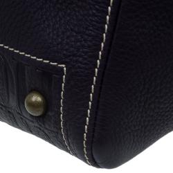 Pre Owned Carolina Herrera Black Monogram Leather Andy Tote