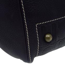 Pre Owned Carolina Herrera Black Monogram Leather Andy Tote