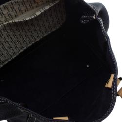 Pre Owned Carolina Herrera Black Monogram Leather Andy Tote