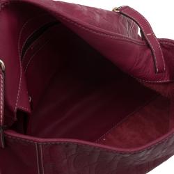 Pre Owned Carolina Herrera Magenta Monogram Leather Chain Hobo