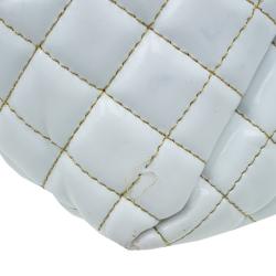 Pre Owned Carolina Herrera White Quilted Monogram Glazed Leather Large Tote
