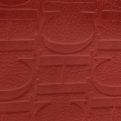 Pre Owned Carolina Herrera Red Monogram Leather Zip Around Wallet 