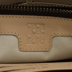 Pre Owned Carolina Herrera Red Monogram Leather Zip Around Wallet 