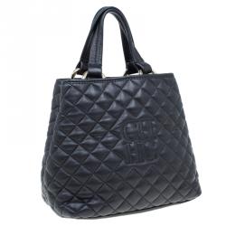 Pre Owned Carolina Herrera Black Quilted Leather Tote