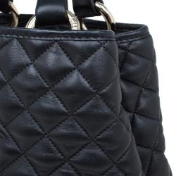 Pre Owned Carolina Herrera Black Quilted Leather Tote