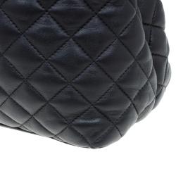 Pre Owned Carolina Herrera Black Quilted Leather Tote