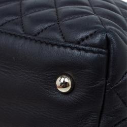 Pre Owned Carolina Herrera Black Quilted Leather Tote
