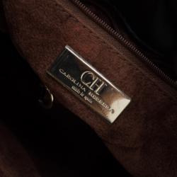 Pre Owned Carolina Herrera Black Quilted Leather Tote