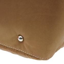 Pre Owned Carolina Herrera Gold Monogram Leather Shoulder Bag