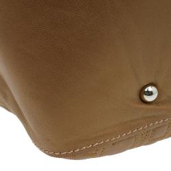 Pre Owned Carolina Herrera Gold Monogram Leather Shoulder Bag