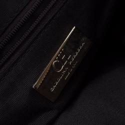 Pre Owned Carolina Herrera Gold Monogram Leather Shoulder Bag