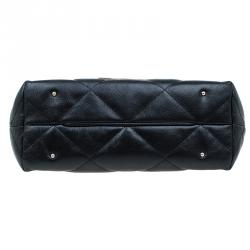 Pre Owned Carolina Herrera Black Quilted Leather Flap Chain Shoulder Bag