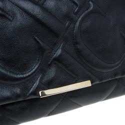 Pre Owned Carolina Herrera Black Quilted Leather Flap Chain Shoulder Bag