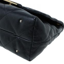 Pre Owned Carolina Herrera Black Quilted Leather Flap Chain Shoulder Bag