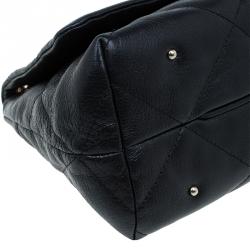 Pre Owned Carolina Herrera Black Quilted Leather Flap Chain Shoulder Bag