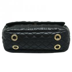 Pre Owned Carolina Herrera Black Quilted Leather Chain Shoulder Bag