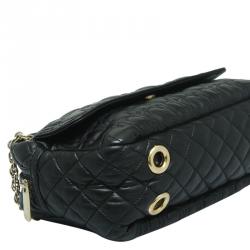 Pre Owned Carolina Herrera Black Quilted Leather Chain Shoulder Bag