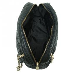 Pre Owned Carolina Herrera Black Quilted Leather Chain Shoulder Bag
