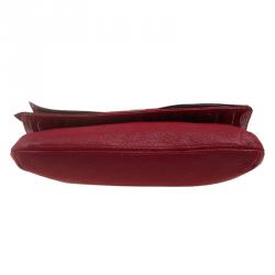 Pre Owned Carolina Herrera Red Leather Bow Clutch Bag