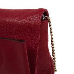 Pre Owned Carolina Herrera Red Leather Bow Clutch Bag