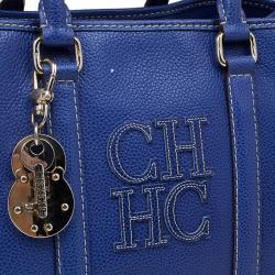 Pre Owned Carolina Herrera Blue Leather Matteo Tote