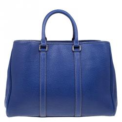 Pre Owned Carolina Herrera Blue Leather Matteo Tote