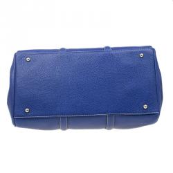 Pre Owned Carolina Herrera Blue Leather Matteo Tote