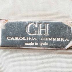 Pre Owned Carolina Herrera Red Embossed Leather Bow Bucket Shoulder Bag