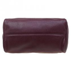 Pre Owned Carolina Herrera Burgundy Leather Tempo Collection Adagio Tote