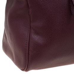 Pre Owned Carolina Herrera Burgundy Leather Tempo Collection Adagio Tote